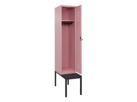 locker met bank,HxBxD 2120x400x815mm,1vak,vak B 400mm,draaigrendel