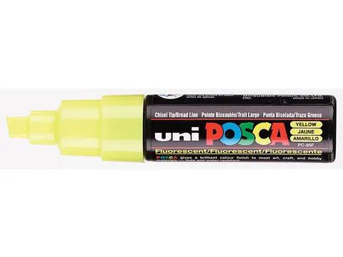 Verfstift Posca PC8K Brede punt 8mm schuin geel