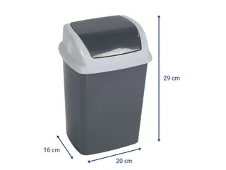9520587 Afvalbak MAULswing 5L kunststof 20x16x29cm donkergrijs - 3