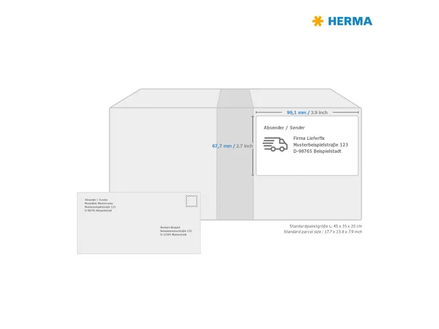 Etiquette HERMA 5144 99,1x67,7mm jaune néon 160 pièces