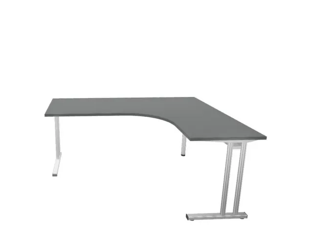 bureau in vrije vorm,HxBxD 740x1800x1600mm,vrije vorm,MS-donkergrijs