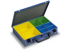 Assortimentskoffer Plaatstaal 8 Boxen Polystyrol 66x340x240mm Ral 5007