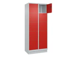 lockerkast,HxBxD 1950x800x500mm,2x5vakken,vak B 400mm,cil.-slot,sokkel
