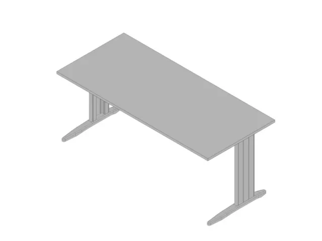 bureau,HxBxD 730x1800x800mm,blad grijs,C-voet aluminium