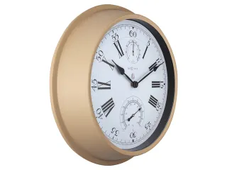 Buitenweerstationklok - Ø40 - 5 cm - metaal - bruine "hyacint" - 2