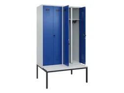 locker met bank,voor scheiding van kleding,HxBxD 2120x1200x815mm,4vak