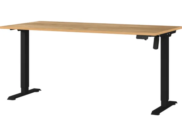 Elektrisch ihv bureau,HxBxD 710-1190x1600x800mm,blad Navarra-eiken