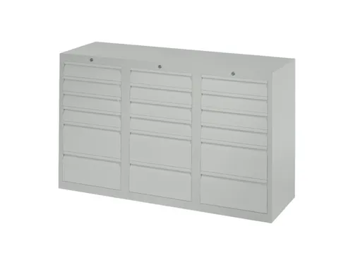ladekast HxBxD 900x1500x500mm 18laden RAL7035 front RAL7035