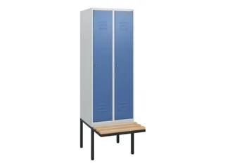 locker met bank,HxBxD 1950x600x815mm,2vak,vak B 300mm,cil.-slot - 1