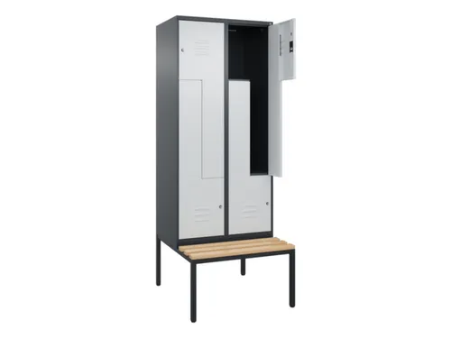 Z-garderobekast,HxBxD 2120x800x815mm,4vak,vak B 400mm,cil.-slot