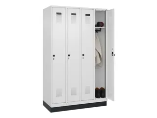 locker,HxBxD 1950x1200x500mm,4vak,vak B 300mm,draaigrendel,sokkel - 1