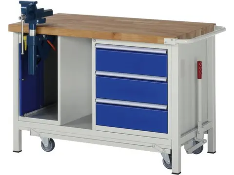 Werkbank 880x1250x700mm Beukenhouten Werkblad 3laden Kast