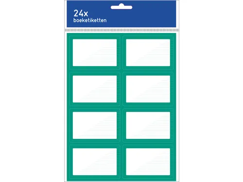 Boeketiket Kangaro 24 etiketten 3 vellen van 8 stuks groen