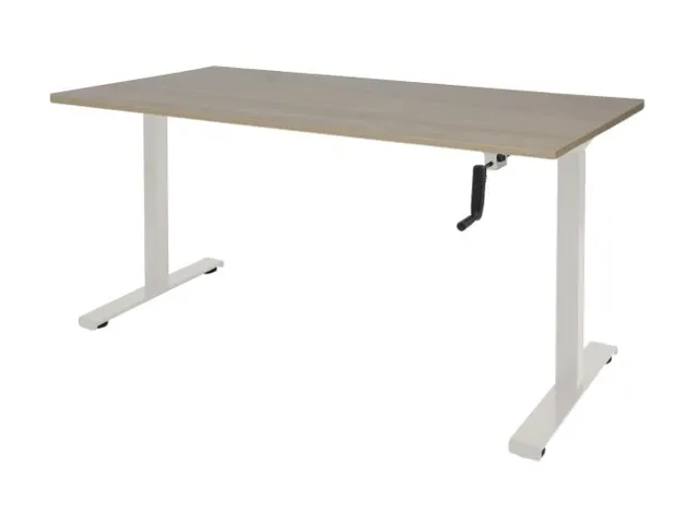 Dextro Slinger Bureau Zit-sta T-poot 180x80 Robson Eiken 25mm Wit
