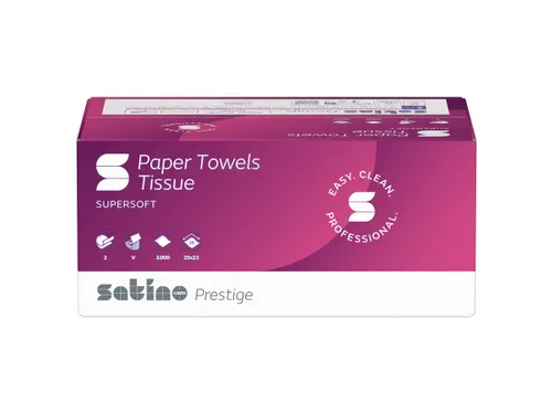 Handdoek Satino 276640 Z-vouw 2-laags 25x23cm 3000 Stuks