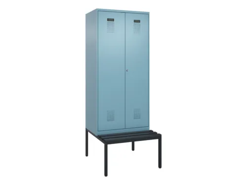 locker met bank,voor scheiding van kleding,HxBxD 2120x800x815mm,2vak