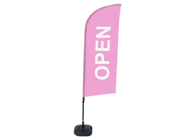 Promotievlag Alu Wind complete set "OPEN" Roze