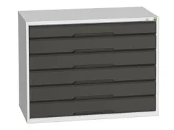 ladekast HxBxD 800x1050x550mm 6laden romp RAL7035 front RAL7016