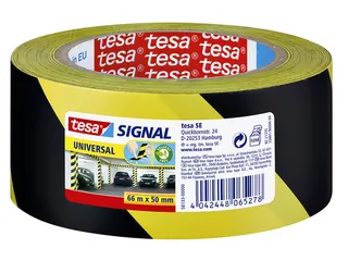 Waarschuwingstape Tesa 58133 geel/zwart 50mmx66m - 1