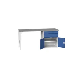 werkbank,HxBxD 930x2000x600mm,linoleumblad,2voeten/1container