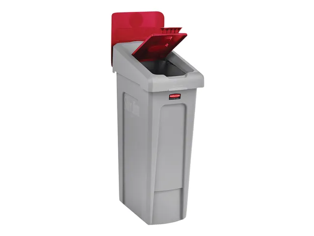 Couvercle Rubbermaid pour Station de recyclage Slim Jim fermé rouge