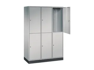 Dubbeldekse garderobekast,HxBxD 1950x1220x500mm,3x2vak.,vak B 360mm - 1