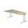 bureau in vrije vorm,HxBxD 740x1800x800/1000mm,blad eiken
