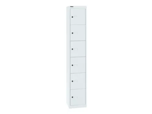 lockerkast,HxBxD 1802x305x457mm,1x6vakken,cil.-slot,romp verkeerswit