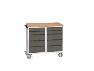 montagetafel 980x1050x600mm multiplexblad 10 laden duwbeugel RAL7016 - 1