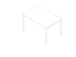 bureau HxBxD 730x1200x800mm blad wit 4-voeten wit