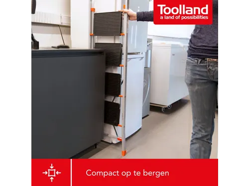 Huishoudtrap met hoge beugel 4 treden antislip inklapbaar tot 150 kg