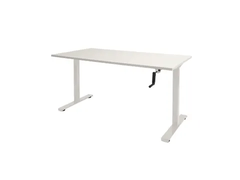 Slinger Bureau Zit-sta Wit Poot 160x80cm Blad Krijtwit