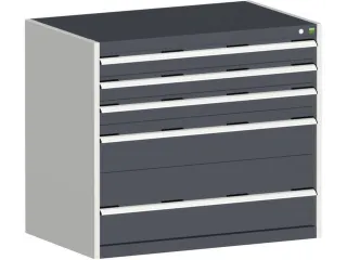 ladekast 900x1050x750mm 5laden zware lasten RAL7035 font RAL7016 - 1