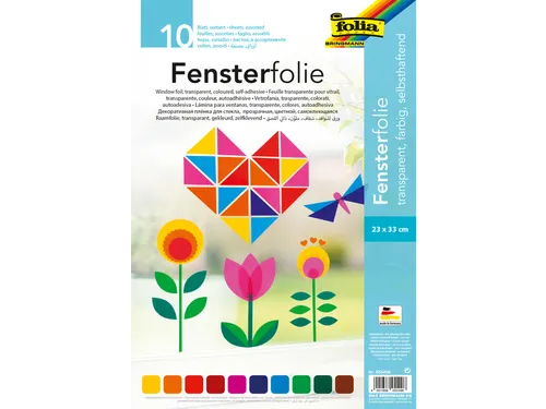 Raamfolie Folia 23x33cm 10 vel 10 kleuren