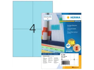 HERMA 4398 Gekleurde etiketten A4 105x148mm Blauw 400 stuks - 1