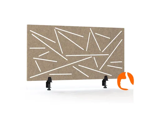 Akoestisch Bureaupaneel met patroon uitsnede 60x120cm Zand