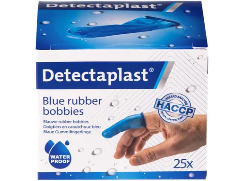 Vingerbobs Rubber Latexvrij Blauw Pak van 25 stuks Universele Maat