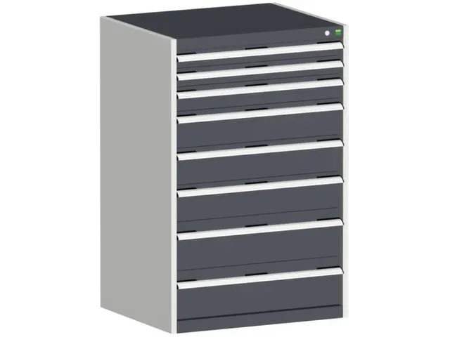 ladekast HxBxD 1200x800x650mm 8laden romp RAL7035 front RAL7016