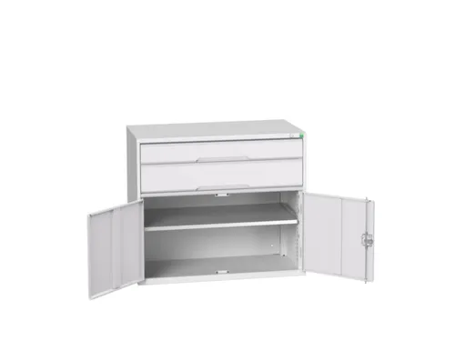 ladekast HxBxD 900x1050x550mm 2laden 2deuren RAL7035 front RAL7035