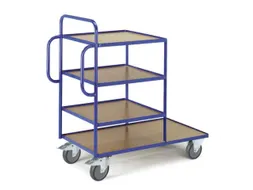 Bijzetwagen 250kg Lxbxh 1250x640x1250mm 4 Etages Hout Ral5010
