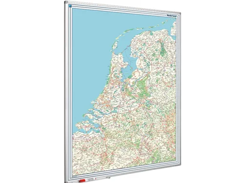 Landkaart Bord 120x90 Softline Profiel 8mm Nederland Wegenkaart