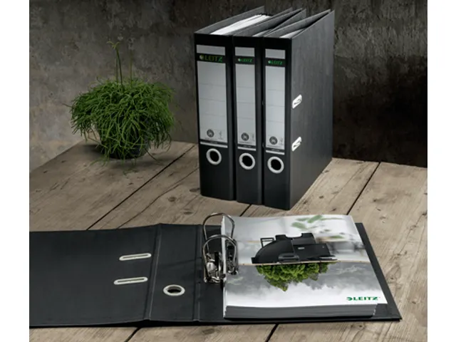 Ordner Leitz 1018 180° Recycle A4 80mm karton zwart