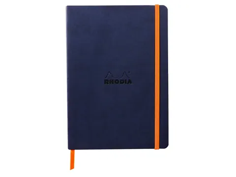 Notitieboek Rhodia A5 lijn 80 vel 90gr nachtblauw