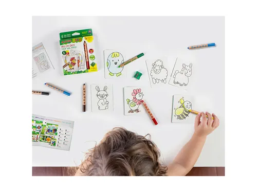 Baby kleurpotloden set van 6 stuks plus puntenslijper