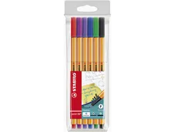 Fineliner Stabilo Point 88 0.4mm 6 Stuks Assorti