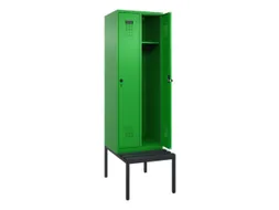 locker met bank,HxBxD 2120x600x815mm,2vak,vak B 300mm,draaigrendel