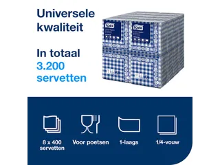 Tork 509351 Lunchservet Blue Check 32,8x32,5cm - 4