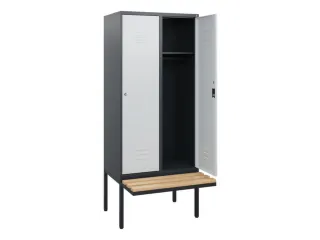locker met bank,HxBxD 1950x800x815mm,2vak,vak B 400mm,cil.-slot - 2