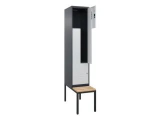 Z-garderobekast,HxBxD 2120x400x815mm,2vak,vak B 400mm,cil.-slot - 2