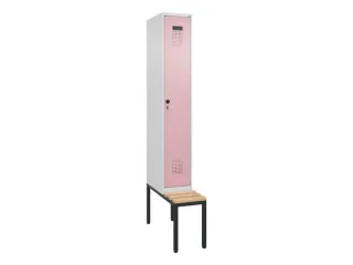 locker met bank,HxBxD 2120x300x815mm,1vak,vak B 300mm,draaigrendel - 3